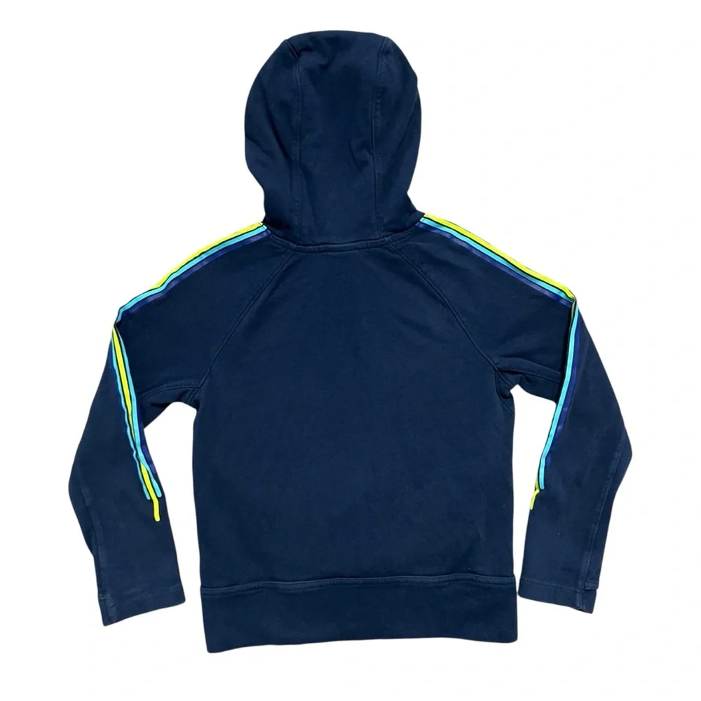 Gap Kids GapFit Sz S Navy Blue Stripe Sleeve Hoodie